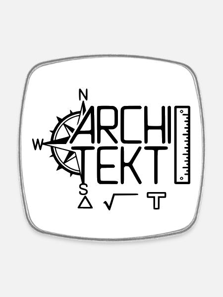 Conception architecte avec outil de dessin - Magnet carré - blanc