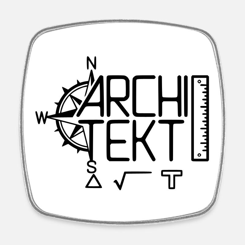 Conception architecte avec outil de dessin - Magnet carré - blanc