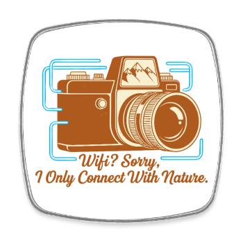 Nature instead of Wi-Fi - Square fridge magnet - white - Front