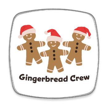 Gingerbread Crew - Cuisson de biscuits de Noël - Magnet carré - blanc - Devant