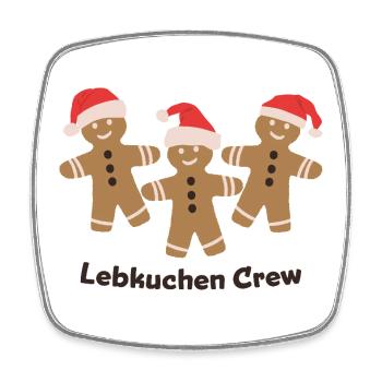 Lebkuchen Crew - Weihnachten Backen mit Freunden - Viereckiger Kühlschrankmagnet - Weiß - Vorne