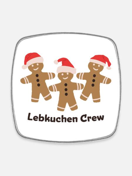 Gingerbread Crew - Christmas Baking with Friends - Square fridge magnet - white
