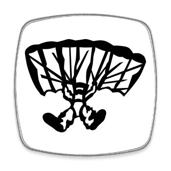 parachutiste - Magnet carré - blanc - Devant