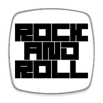 Rock'n'Roll Typografie Design - Viereckiger Kühlschrankmagnet - Weiß - Vorne