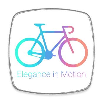 Eleganz in Bewegung Fahrrad - Viereckiger Kühlschrankmagnet - Weiß - Vorne