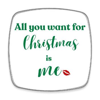 Weihnachten bin ich dein Wunsch - Viereckiger Kühlschrankmagnet - Weiß - Vorne
