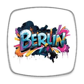 Berlin Graffiti Font Street Art Urban Style - Square fridge magnet - white - Front