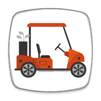 Golf carts - Square fridge magnet - white - Front