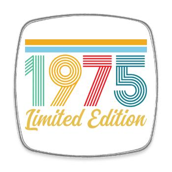 Anniversaire 1975 Né en 1975 Vintage Rétro Cadeau - Magnet carré - blanc - Devant