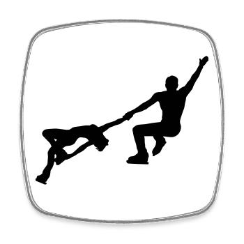 Figure skating - Square fridge magnet - white - Front