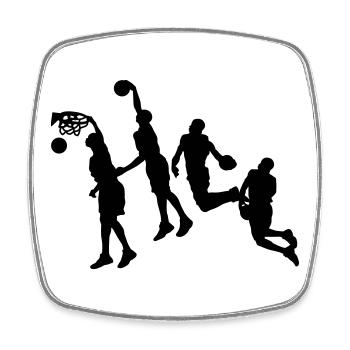 Basketball - Square fridge magnet - white - Front