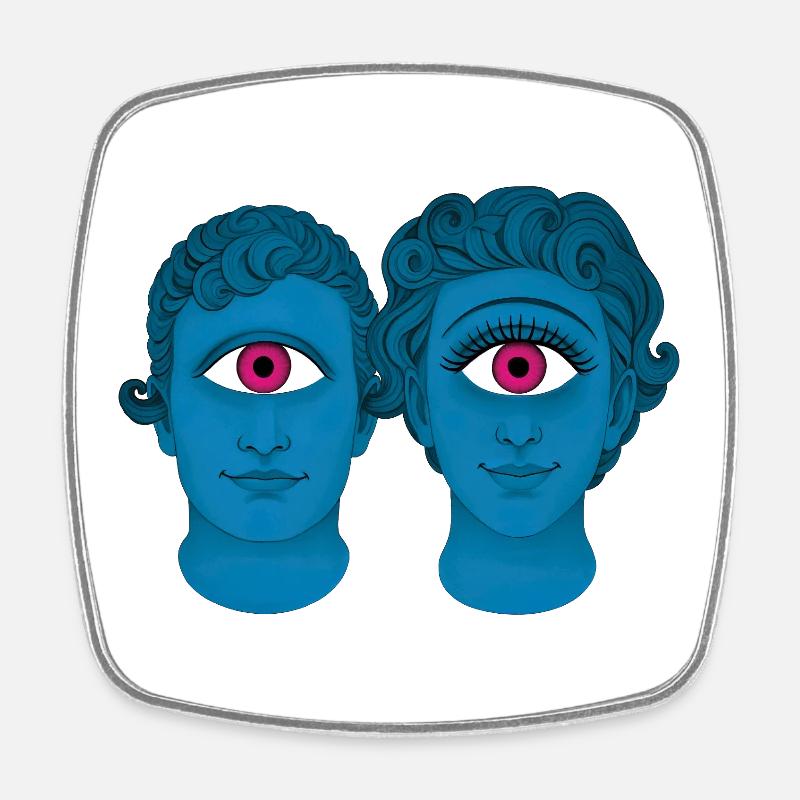 CYCLOPS IN LOVE – nette Leute - Viereckiger Kühlschrankmagnet - Weiß