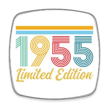 Anniversaire 1955 Né en 1955 Vintage Rétro Cadeau - Magnet carré - blanc - Devant