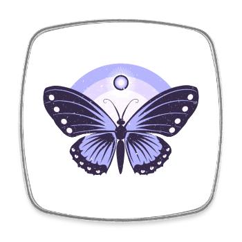 Niedlicher Flieder-Schmetterling - Viereckiger Kühlschrankmagnet - Weiß - Vorne