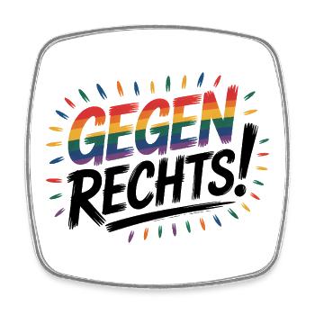 Against the Right - Cool Pride Logo - Square fridge magnet - white - Front