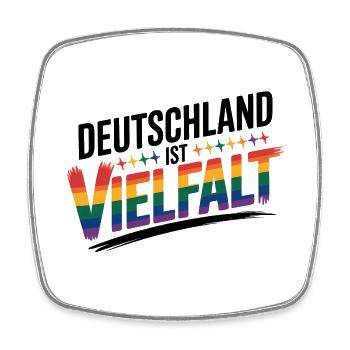 Deutschland ist Vielfalt - Cool Pride Logo - Viereckiger Kühlschrankmagnet - Weiß - Vorne