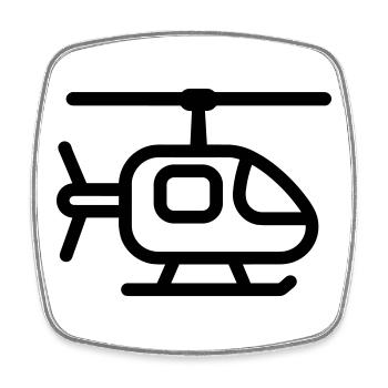 Hubschrauber - Viereckiger Kühlschrankmagnet - Weiß - Vorne