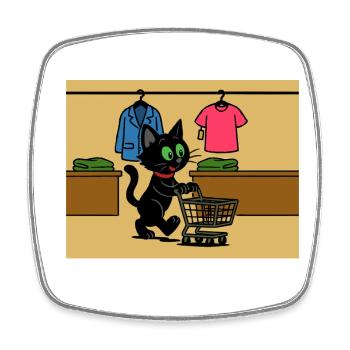 Meeko shopping - Square fridge magnet - white - Front