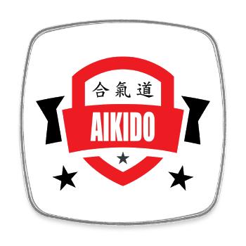 Aikido – Kampfsport – Aikido - Viereckiger Kühlschrankmagnet - Weiß - Vorne