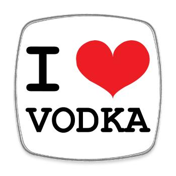 I Love Vodka - Alcohol - Square fridge magnet - white - Front