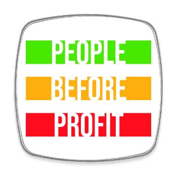 People Before Profit Aktivismus Gerechtigkeit Logo - Viereckiger Kühlschrankmagnet - Weiß - Vorne