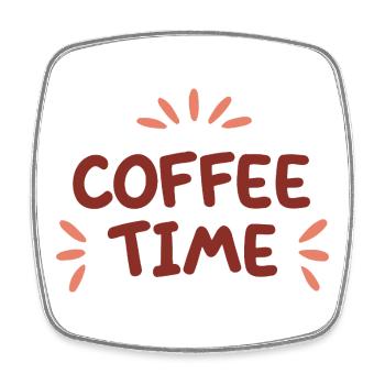 Kaffeezeit Farben Kaffee - Viereckiger Kühlschrankmagnet - Weiß - Vorne