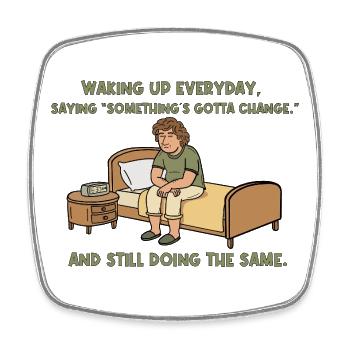 Awake Yet Stuck - Square fridge magnet - white - Front