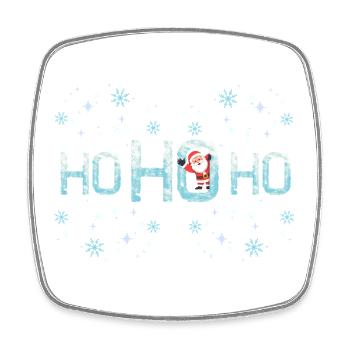 Ho Ho Ho Santa Claus - Square fridge magnet - white - Front