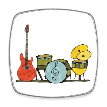 Musikinstrumente - Viereckiger Kühlschrankmagnet - Weiß - Vorne