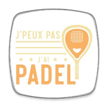 Je peux pas j ai padel - Magnet carré - blanc - Devant