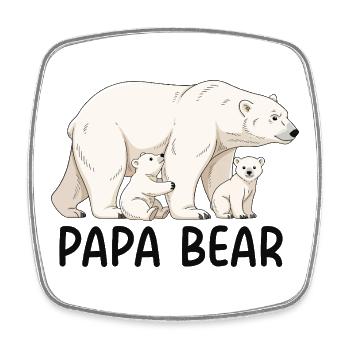 Papa Bear - Viereckiger Kühlschrankmagnet - Weiß - Vorne