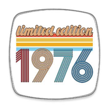 Vintage-Geburtstag 1976 Retro-Geschenk Geboren 1976 - Viereckiger Kühlschrankmagnet - Weiß - Vorne