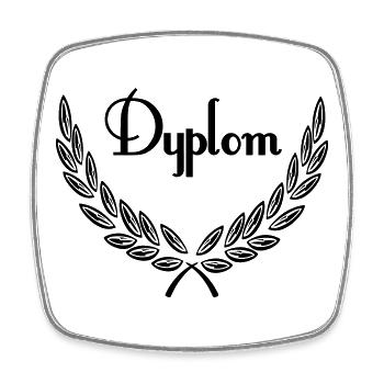 dyplom - Square fridge magnet - white - Front