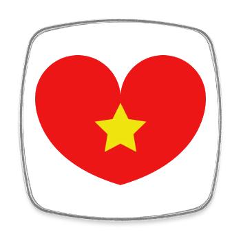 Vietnam-Flagge - Viereckiger Kühlschrankmagnet - Weiß - Vorne