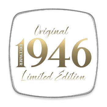 79. Geburtstag Original Dezember Jahrgang 1946 - Viereckiger Kühlschrankmagnet - Weiß - Vorne