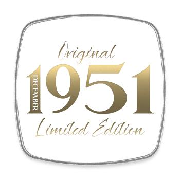 74th Birthday Original December Born 1951 - Square fridge magnet - white - Front