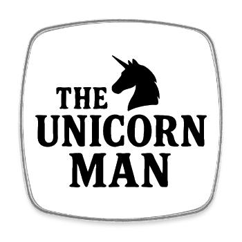 The Unicorn Man Fettes Textdesign mit scharfem Horn - Viereckiger Kühlschrankmagnet - Weiß - Vorne