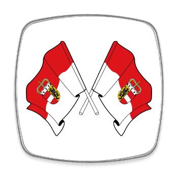 Salzburger Kreuz-Flaggen - Viereckiger Kühlschrankmagnet - Weiß - Vorne