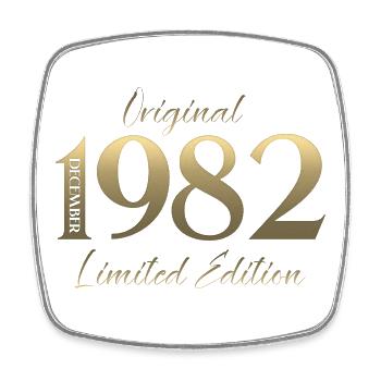 43e anniversaire Original Décembre Millésime 1982 - Magnet carré - blanc - Devant