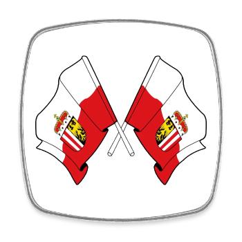 Upper Austria Crossed Flags - Square fridge magnet - white - Front