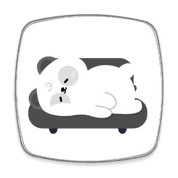 Müder Panda schläft auf dem Sofa - Viereckiger Kühlschrankmagnet - Weiß - Vorne