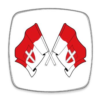 Drapeaux croisés de Vienne - Magnet carré - blanc - Devant