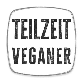 Part-time Vegan Stamp Design - Square fridge magnet - white - Front
