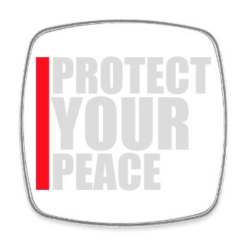 Protect Your Peace Mental Health Mindfulness - Square fridge magnet - white - Front