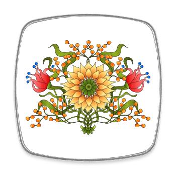 Blumen - Viereckiger Kühlschrankmagnet - Weiß - Vorne