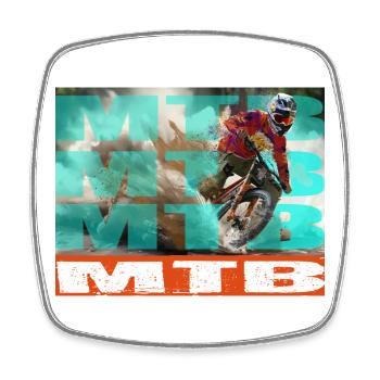 MTB Bike - Square fridge magnet - white - Front