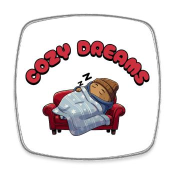 Cozy Dreams - Viereckiger Kühlschrankmagnet - Weiß - Vorne