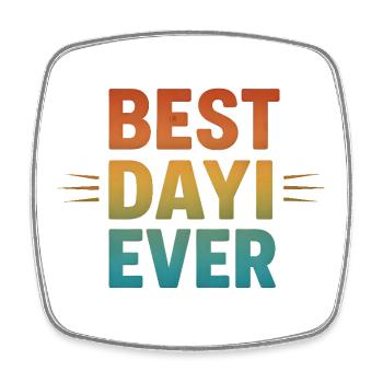 BEST DAYI EVER - Turkish Uncle Retro Gift - Square fridge magnet - white - Front