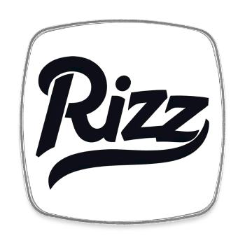 rizz - Square fridge magnet - white - Front