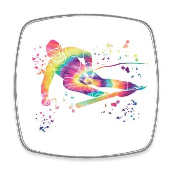 Alpine skiing Winter sports Nordic skiing - Square fridge magnet - white - Front
